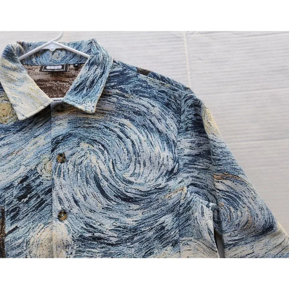 Super Massive Jacket Men’s L Starry Night Van Gogh Tapestry Woven Art Statement - Picture 5 of 7